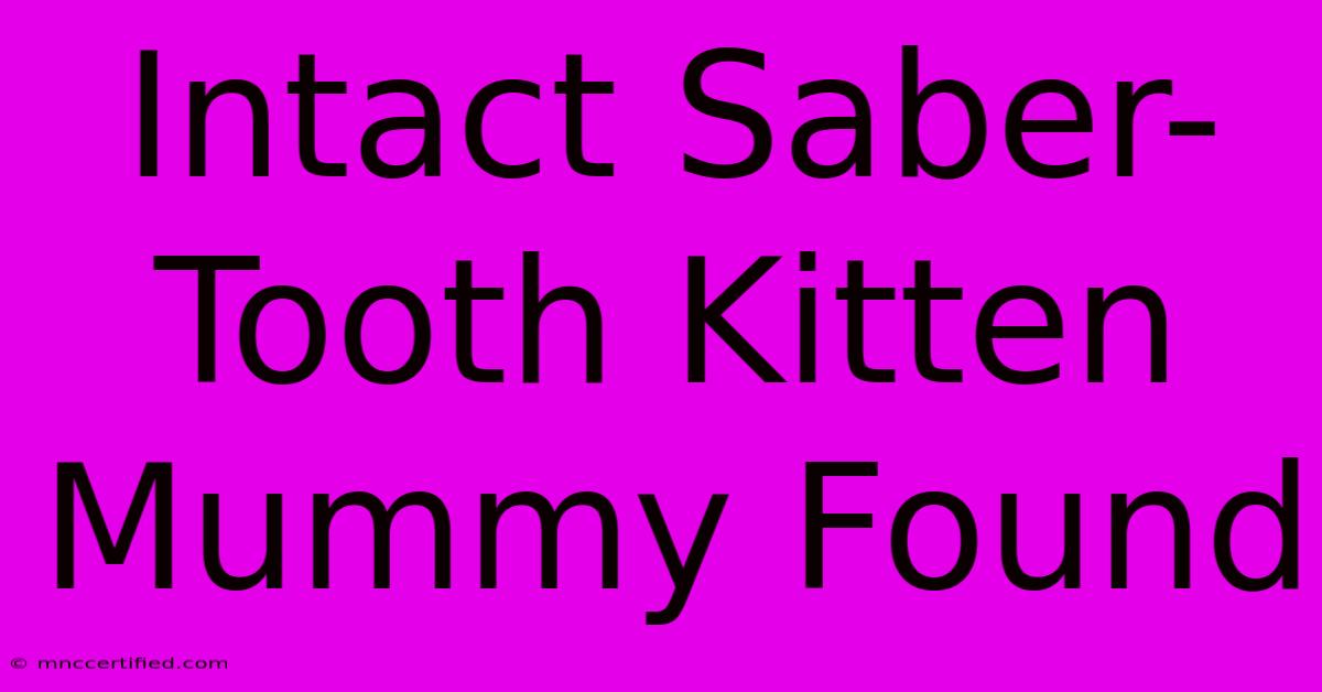 Intact Saber-Tooth Kitten Mummy Found