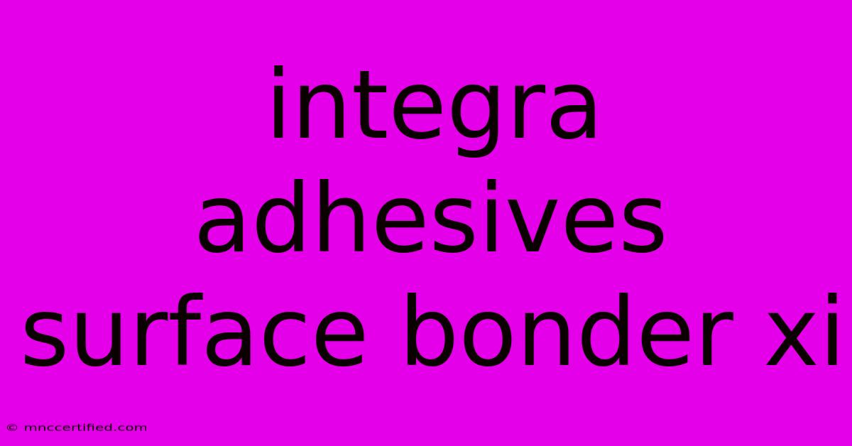 Integra Adhesives Surface Bonder Xi