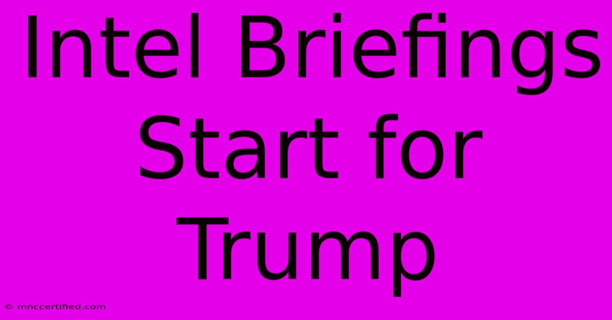 Intel Briefings Start For Trump