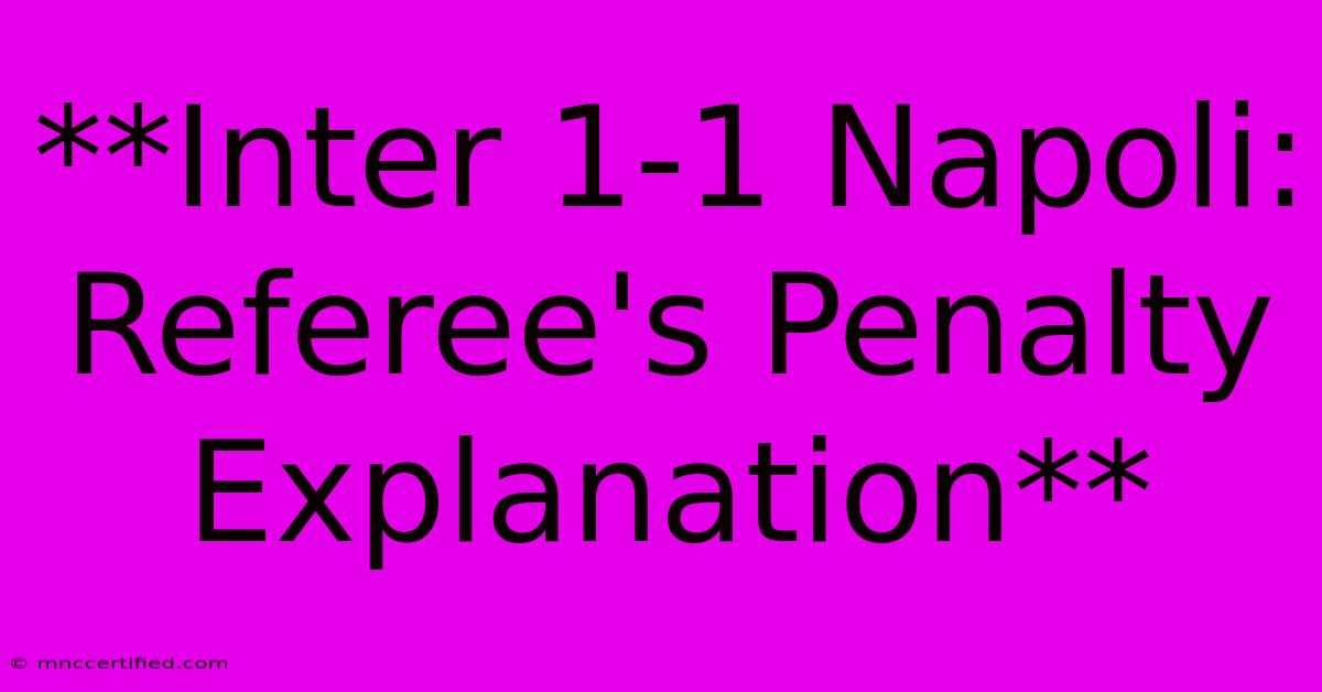 **Inter 1-1 Napoli: Referee's Penalty Explanation** 