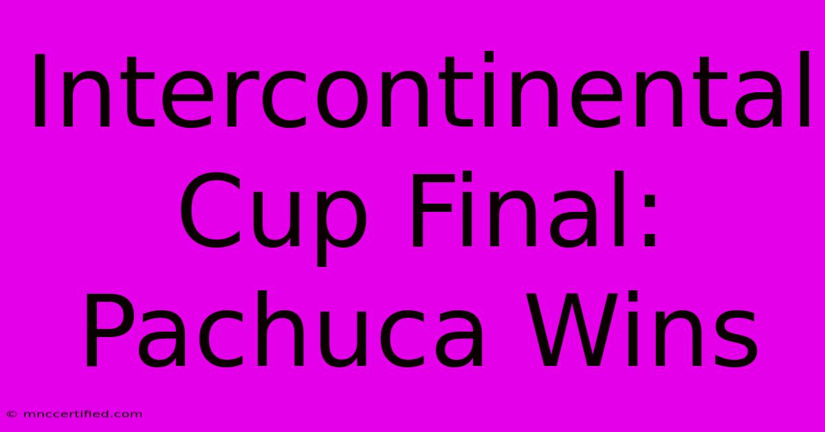 Intercontinental Cup Final: Pachuca Wins