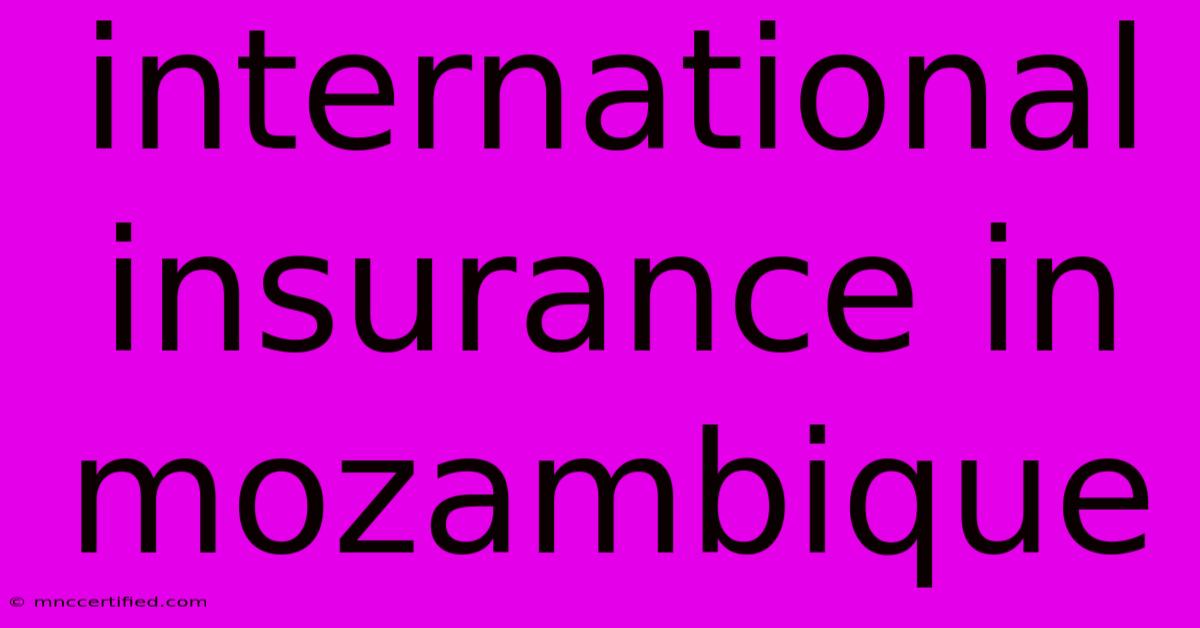 International Insurance In Mozambique