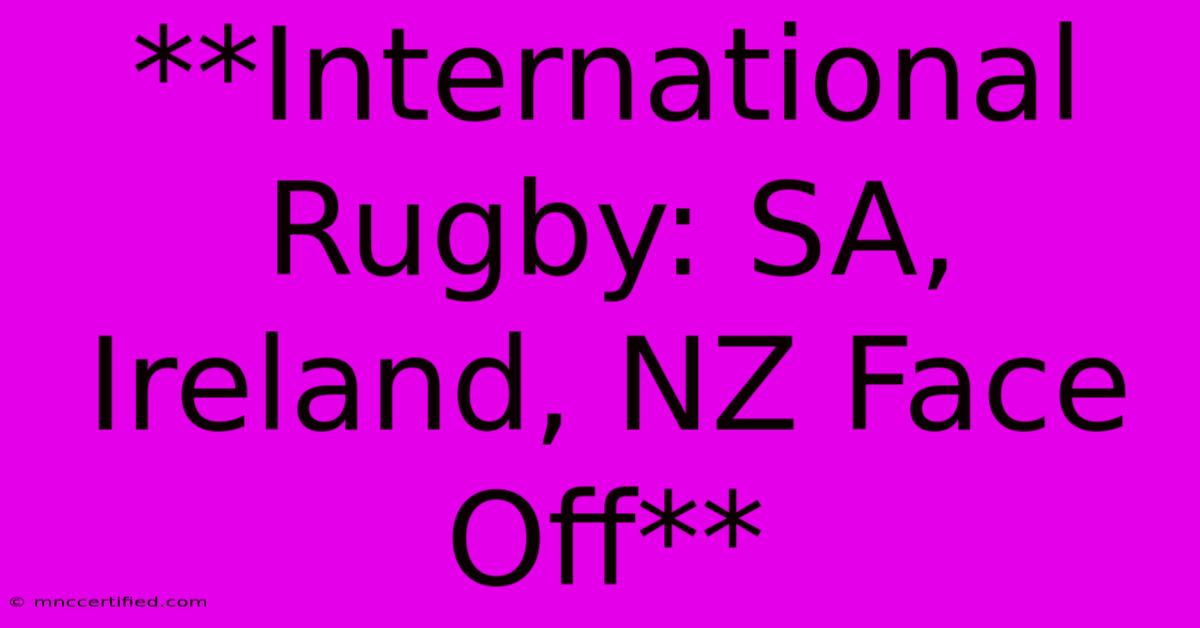 **International Rugby: SA, Ireland, NZ Face Off**