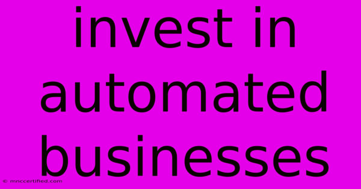 Invest In Automated Businesses