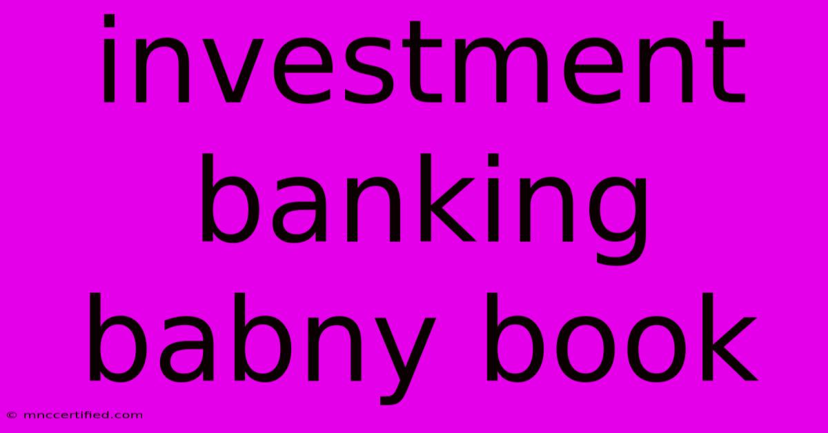 Investment Banking Babny Book