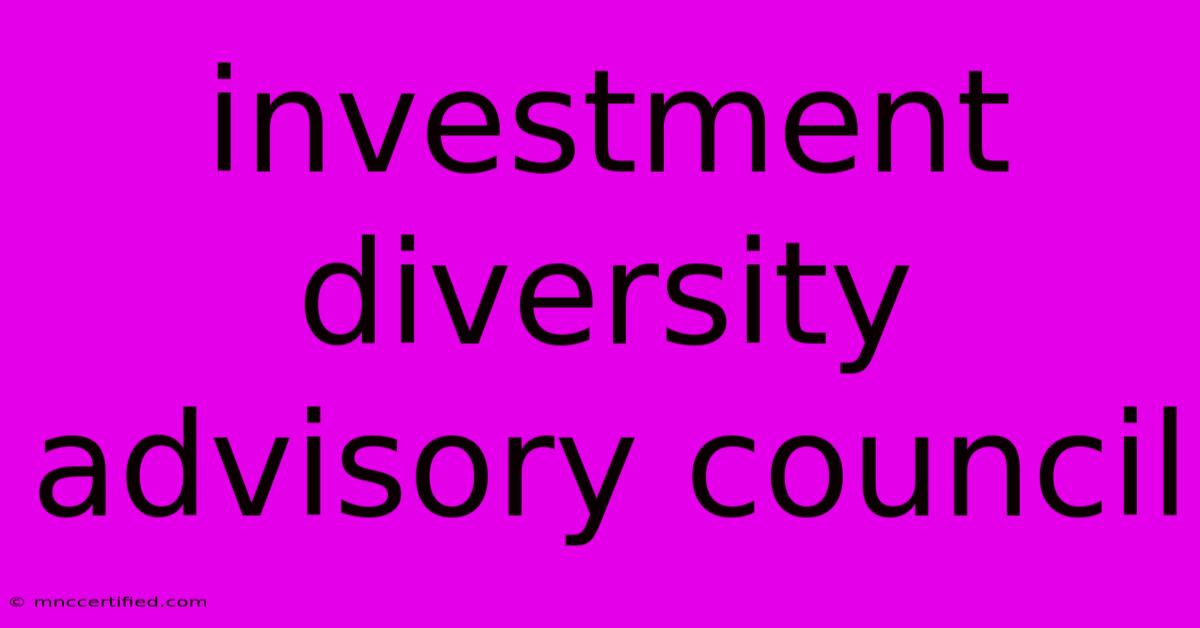 Investment Diversity Advisory Council