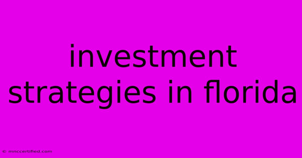 Investment Strategies In Florida