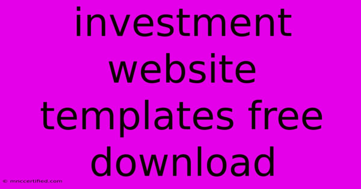 Investment Website Templates Free Download