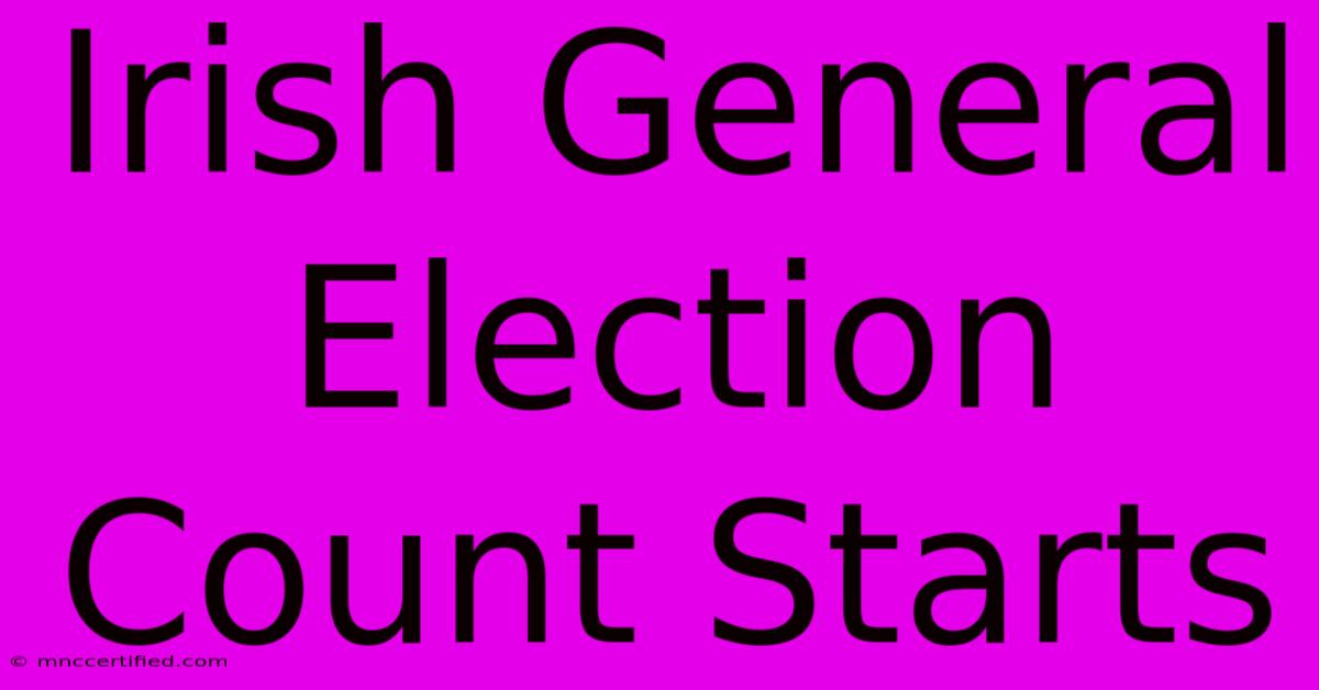 Irish General Election Count Starts