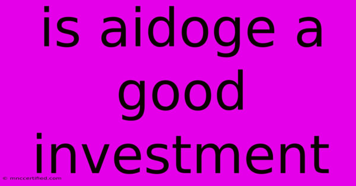 Is Aidoge A Good Investment