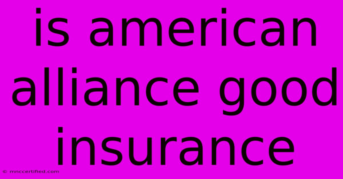 Is American Alliance Good Insurance