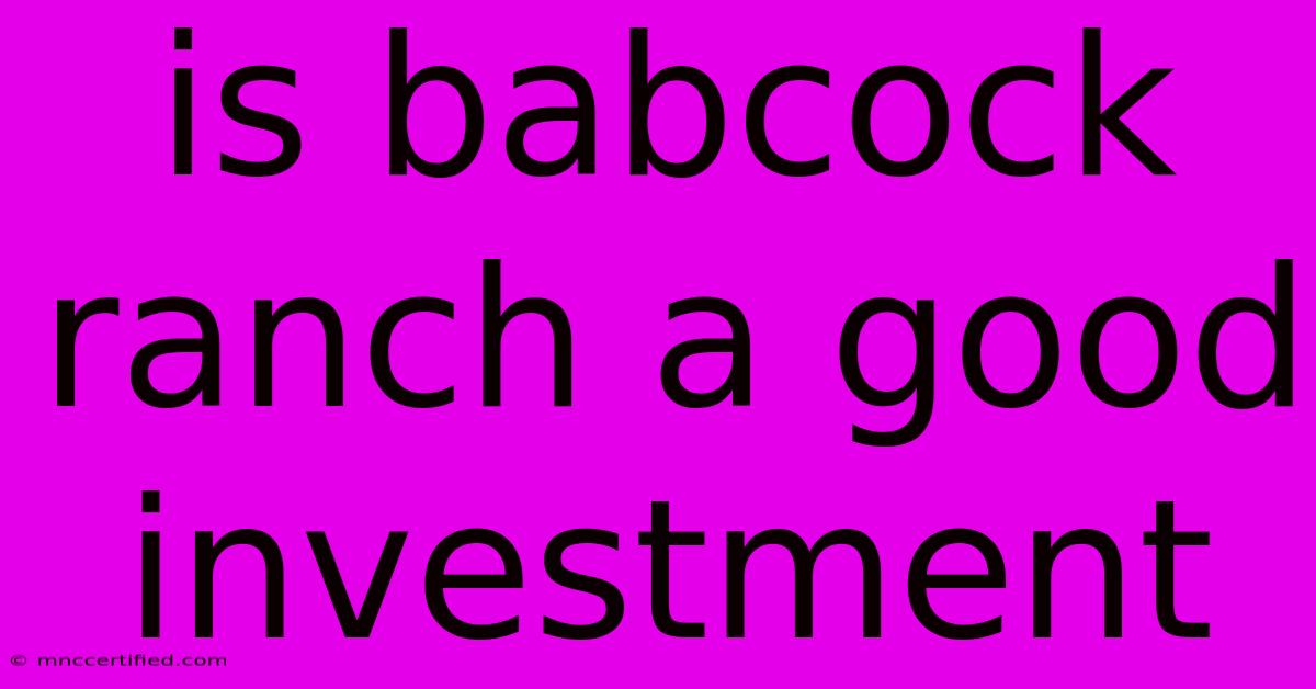 Is Babcock Ranch A Good Investment