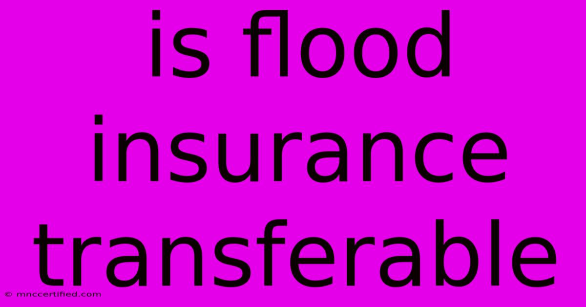 Is Flood Insurance Transferable