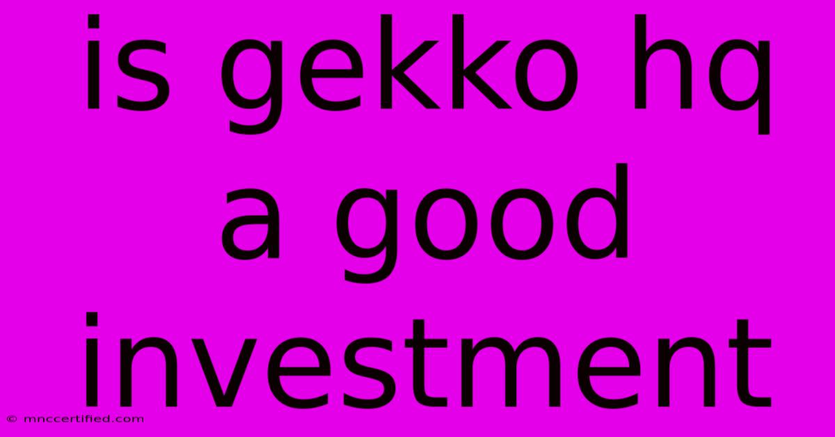 Is Gekko Hq A Good Investment