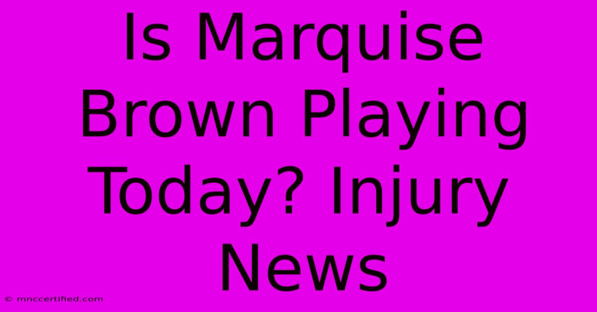 Is Marquise Brown Playing Today? Injury News