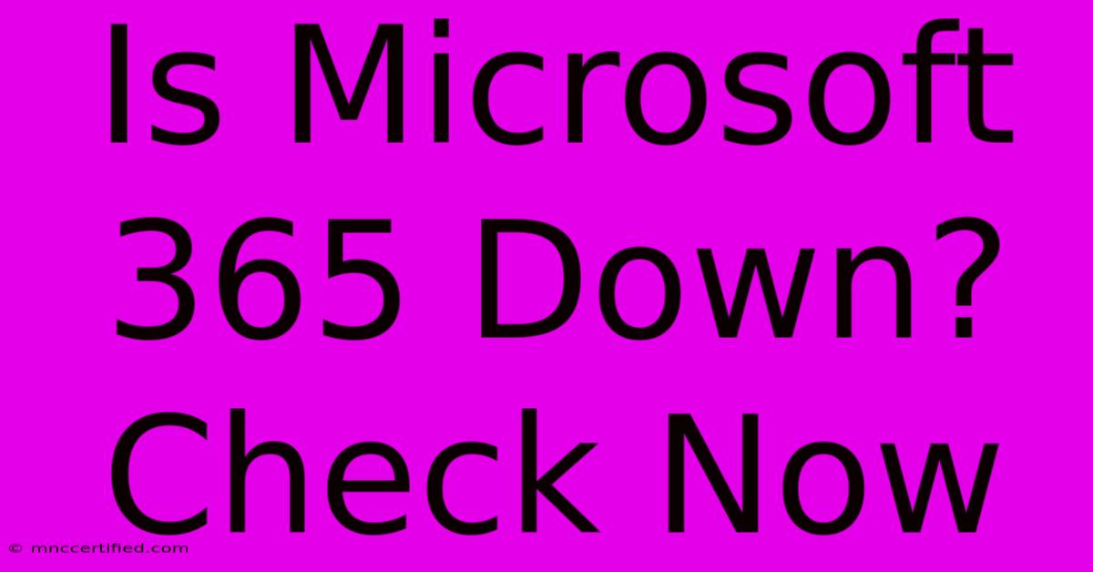 Is Microsoft 365 Down? Check Now