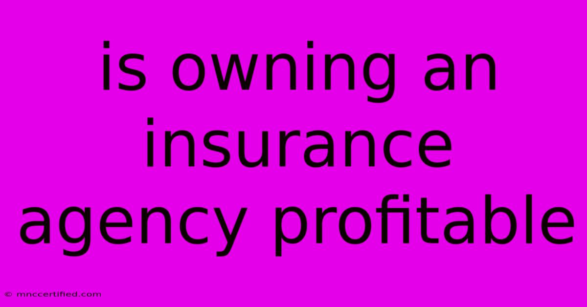 Is Owning An Insurance Agency Profitable