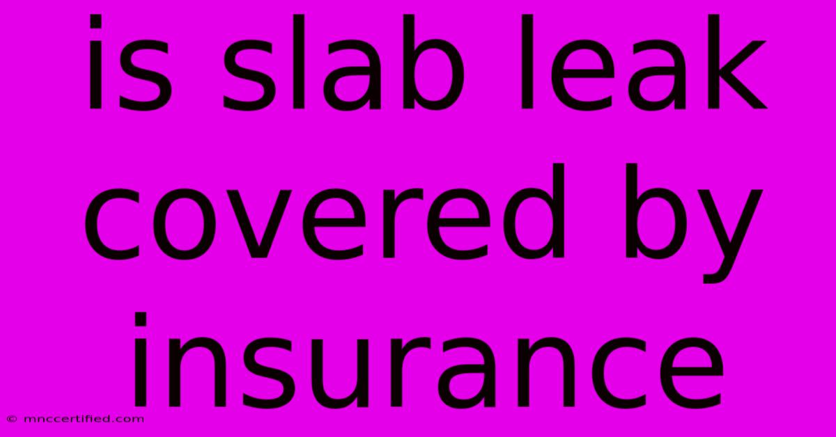 Is Slab Leak Covered By Insurance