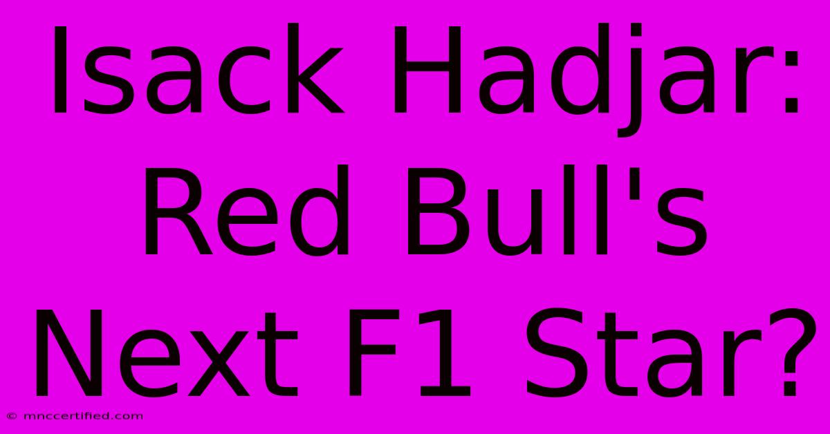 Isack Hadjar: Red Bull's Next F1 Star?