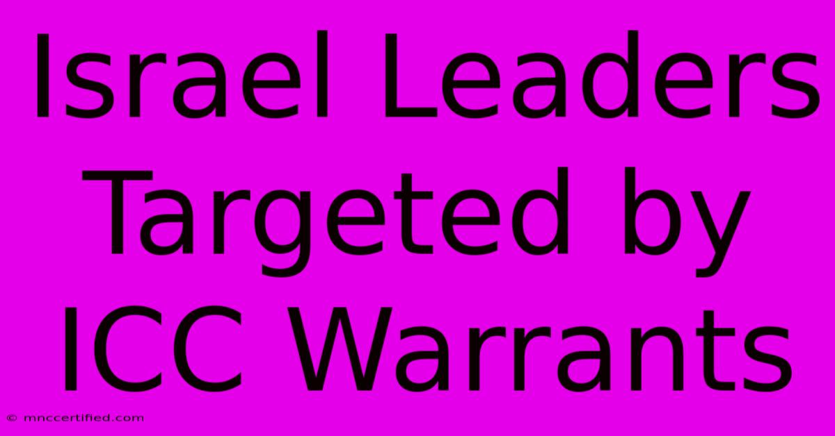 Israel Leaders Targeted By ICC Warrants