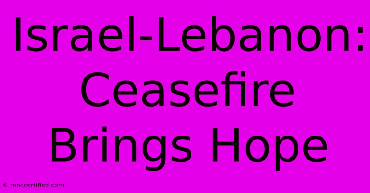 Israel-Lebanon: Ceasefire Brings Hope