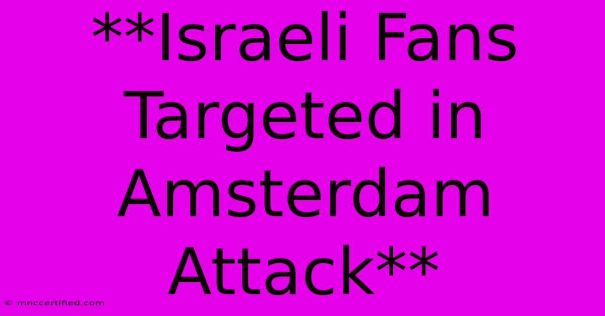 **Israeli Fans Targeted In Amsterdam Attack**