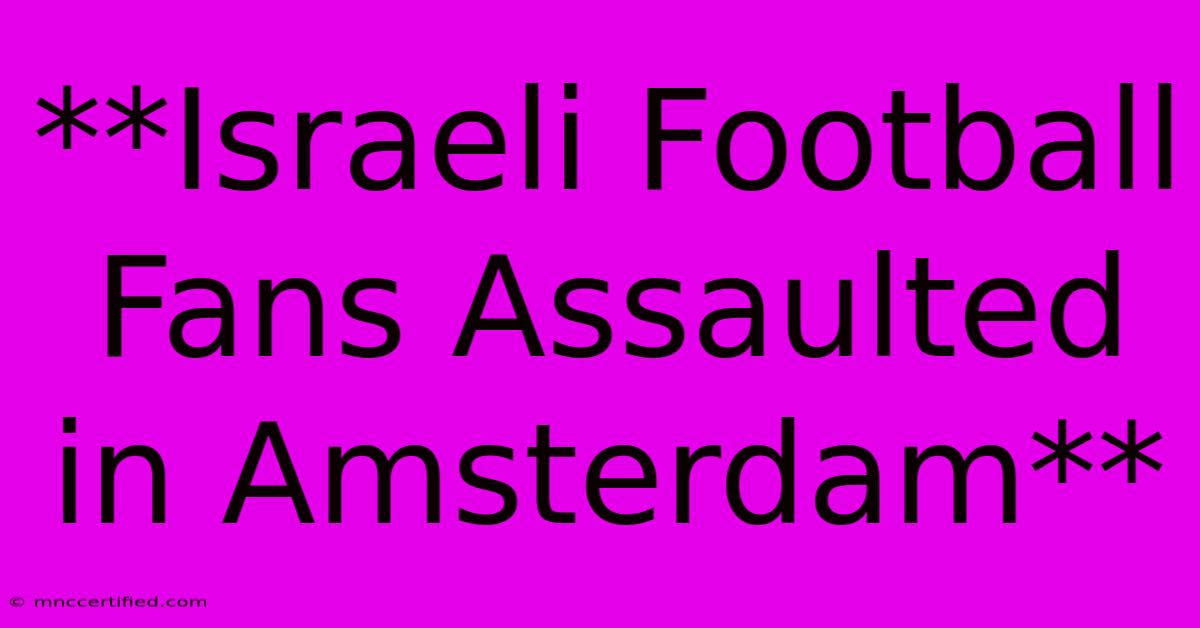 **Israeli Football Fans Assaulted In Amsterdam**