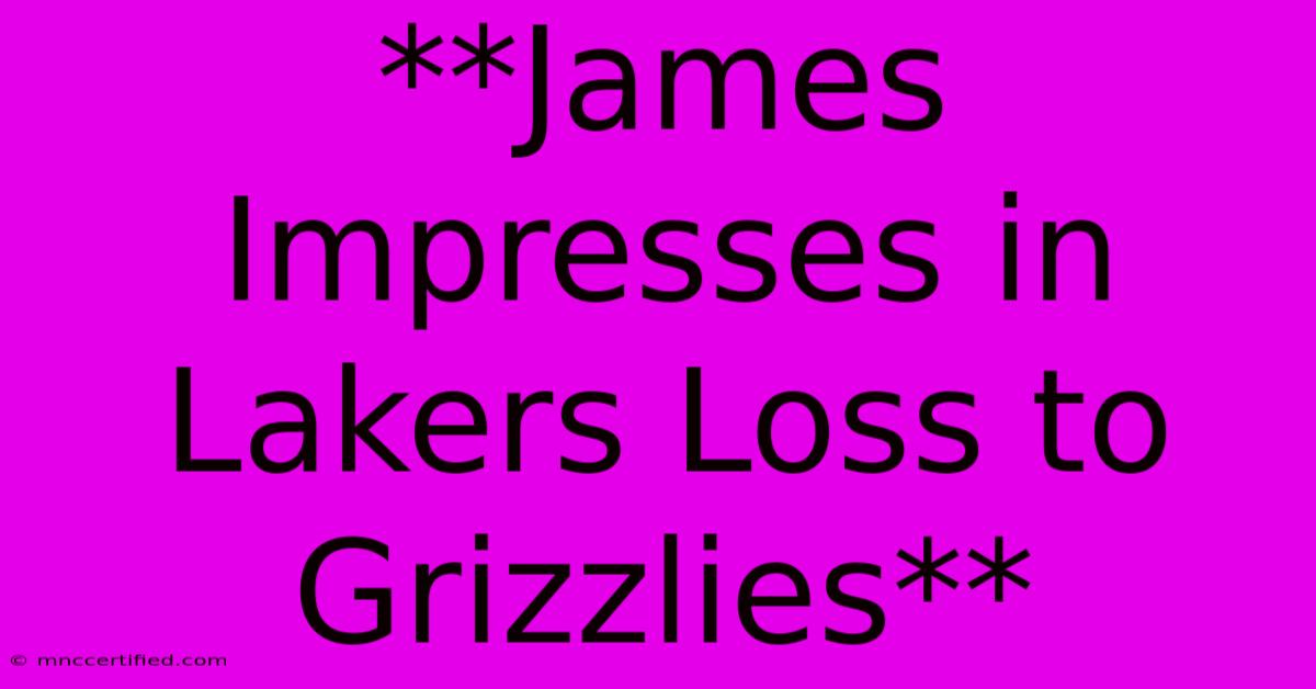 **James Impresses In Lakers Loss To Grizzlies**