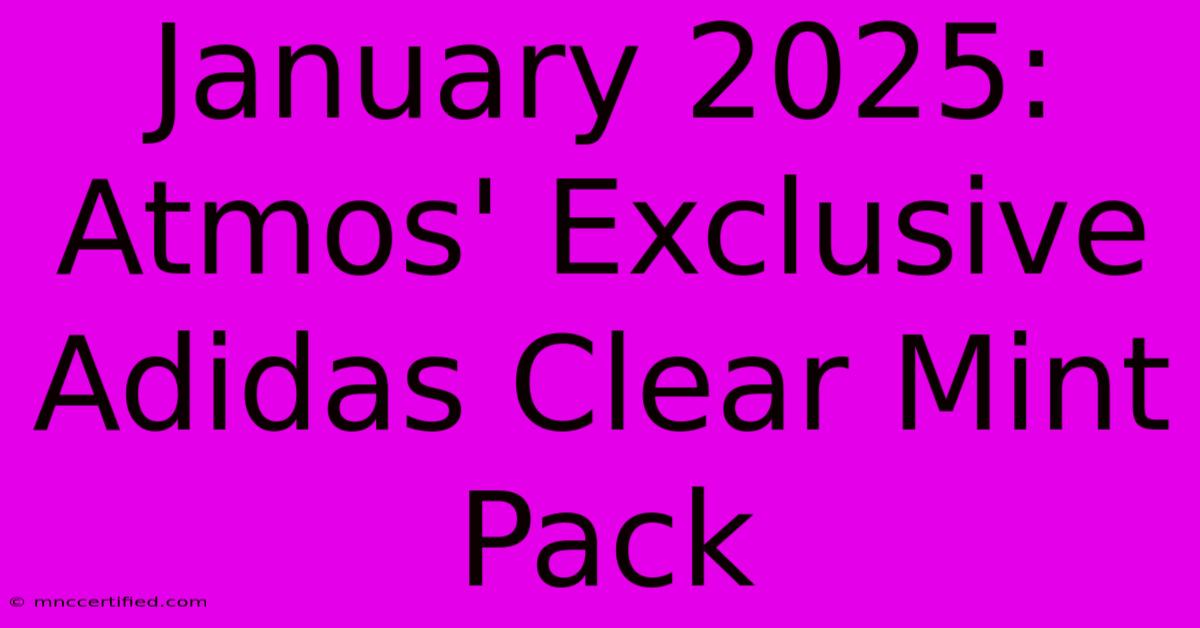 January 2025: Atmos' Exclusive Adidas Clear Mint Pack