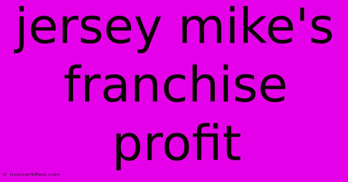 Jersey Mike's Franchise Profit