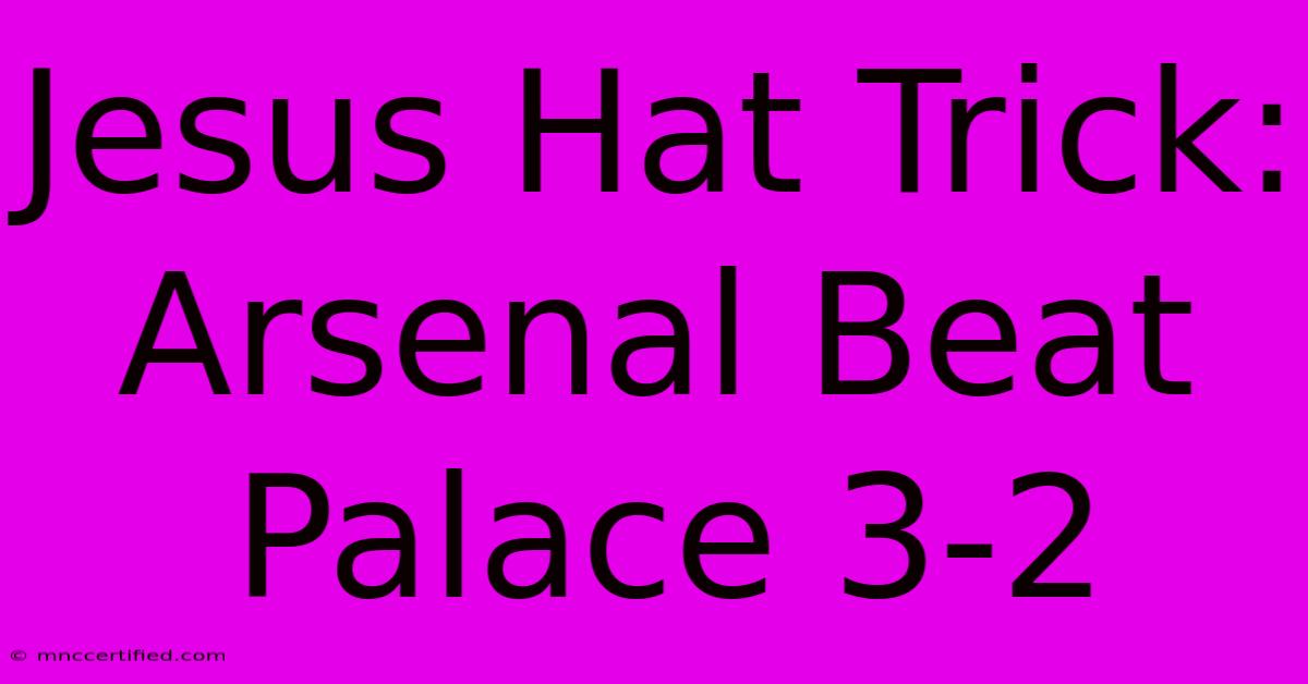 Jesus Hat Trick: Arsenal Beat Palace 3-2