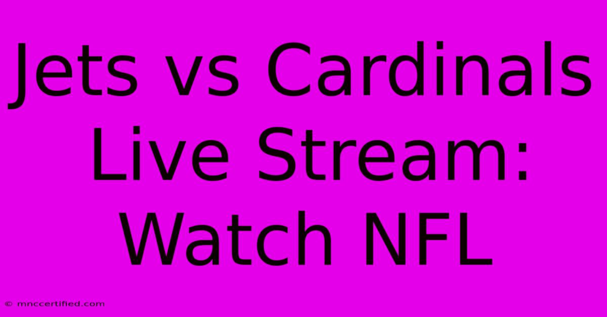 Jets Vs Cardinals Live Stream: Watch NFL