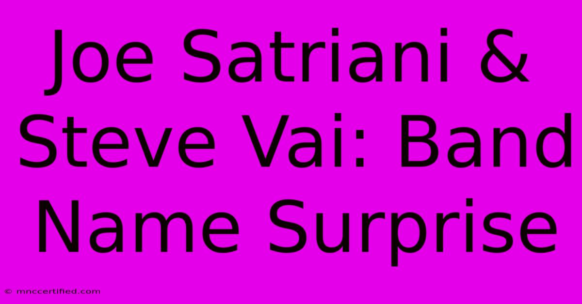 Joe Satriani & Steve Vai: Band Name Surprise