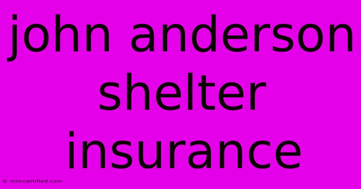 John Anderson Shelter Insurance