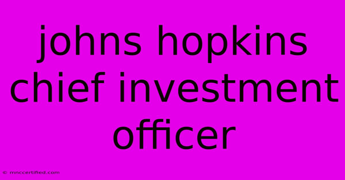 Johns Hopkins Chief Investment Officer