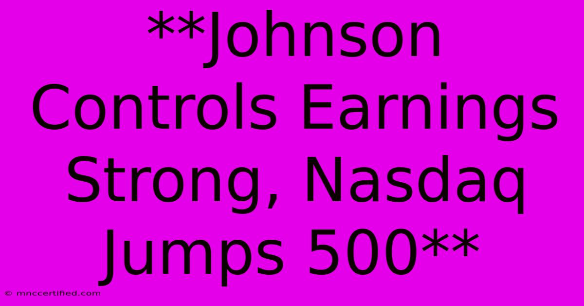 **Johnson Controls Earnings Strong, Nasdaq Jumps 500**