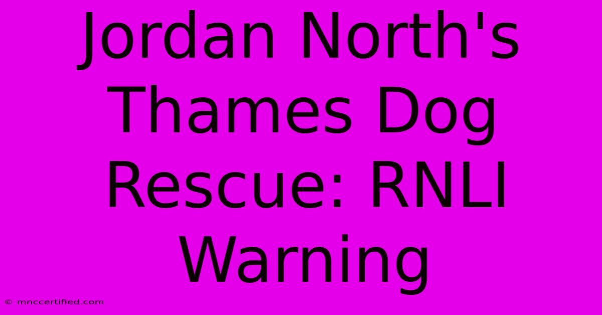 Jordan North's Thames Dog Rescue: RNLI Warning