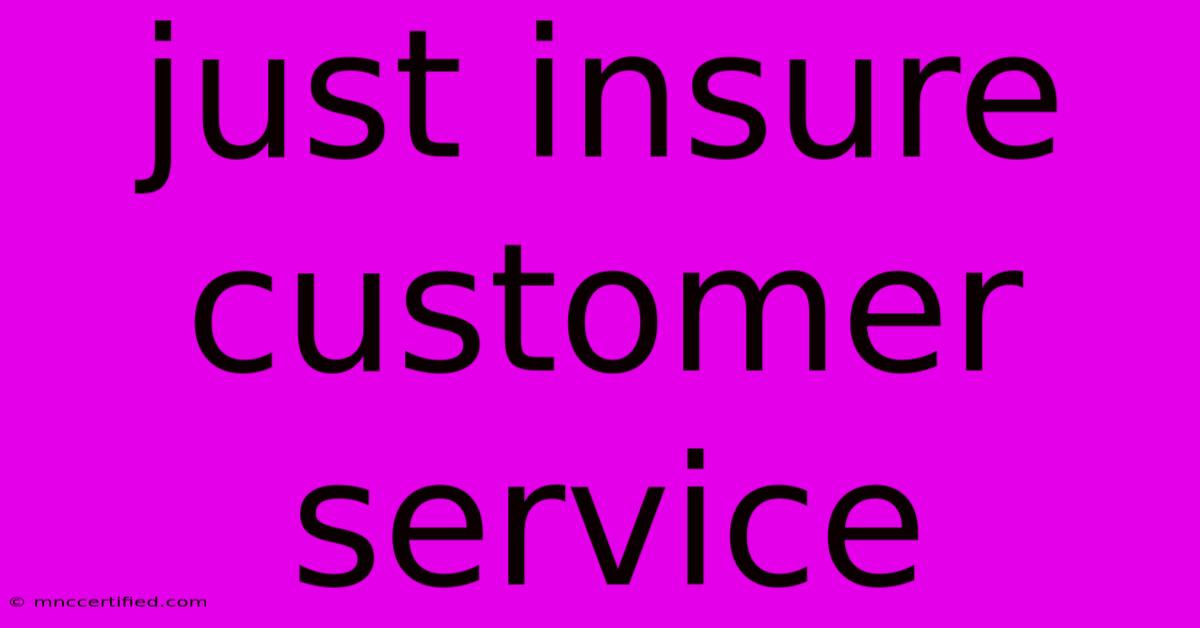 Just Insure Customer Service