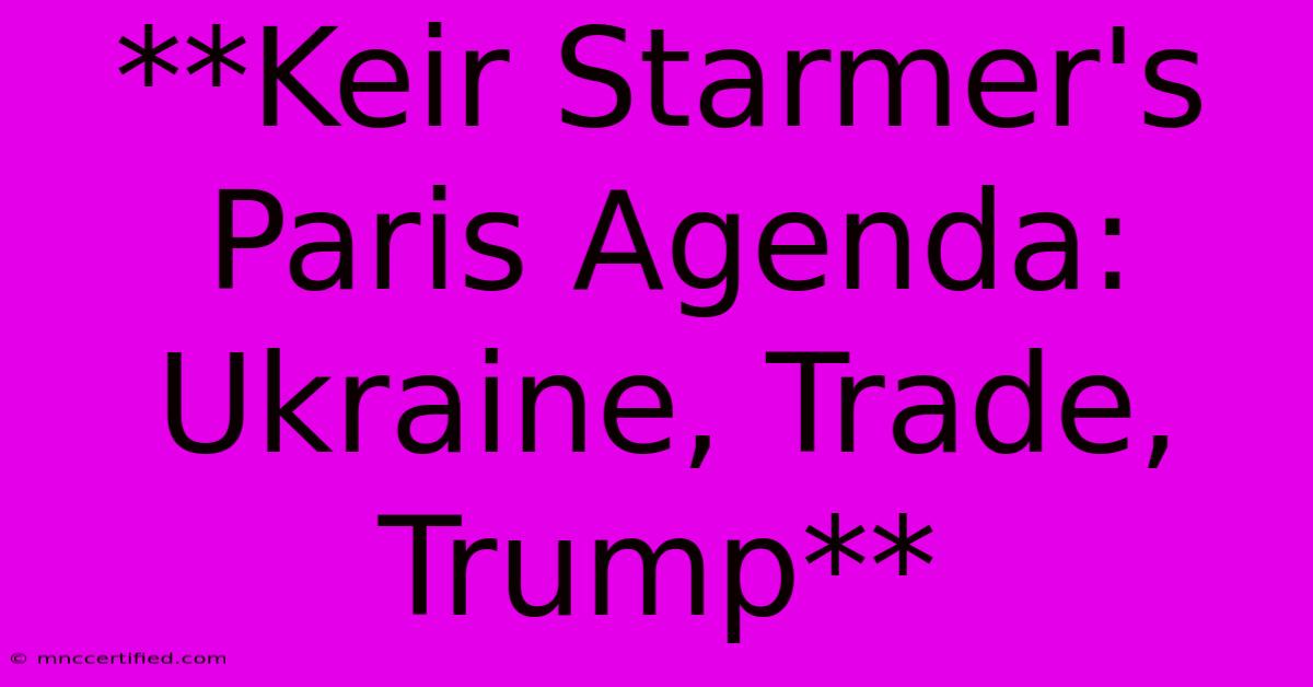 **Keir Starmer's Paris Agenda: Ukraine, Trade, Trump**