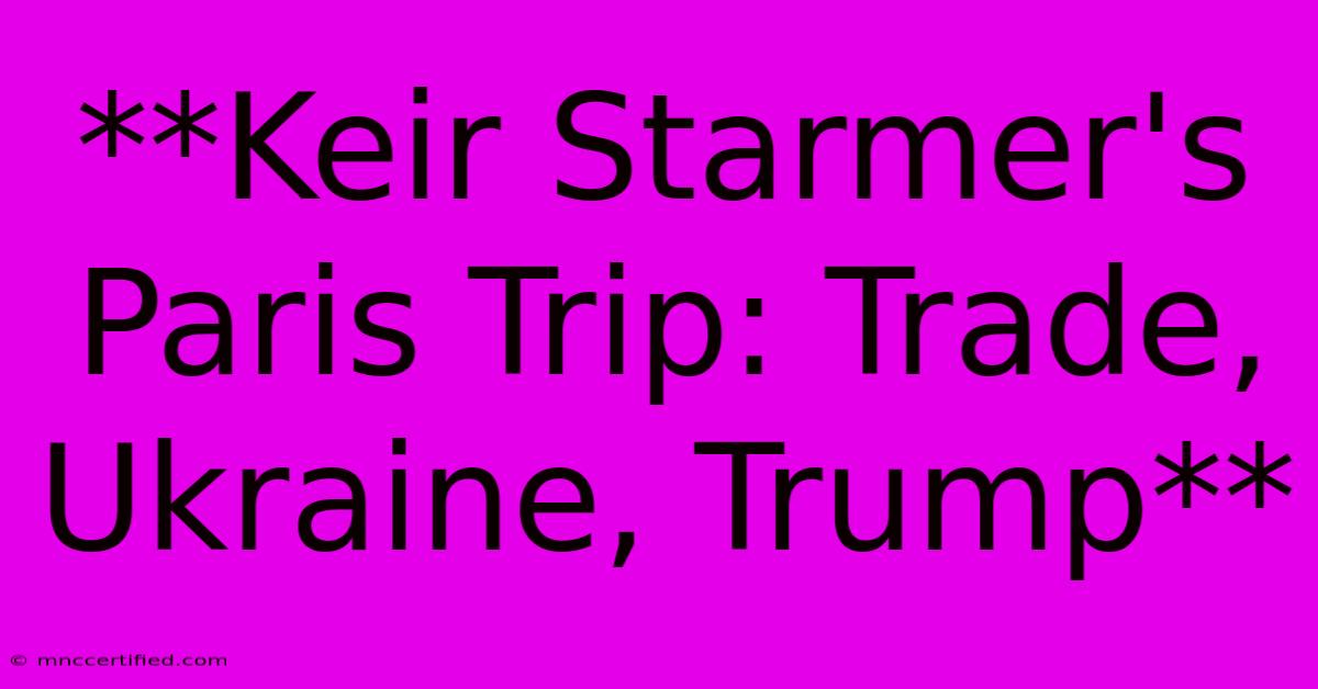 **Keir Starmer's Paris Trip: Trade, Ukraine, Trump**