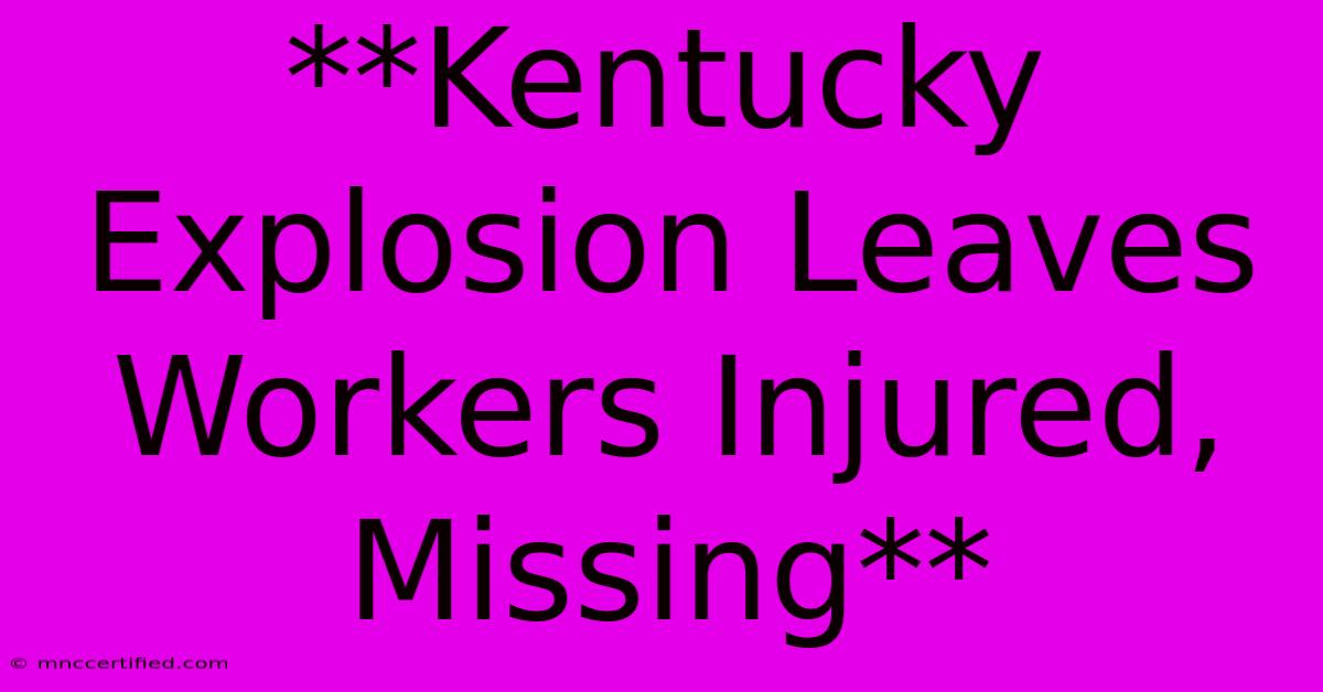 **Kentucky Explosion Leaves Workers Injured, Missing**