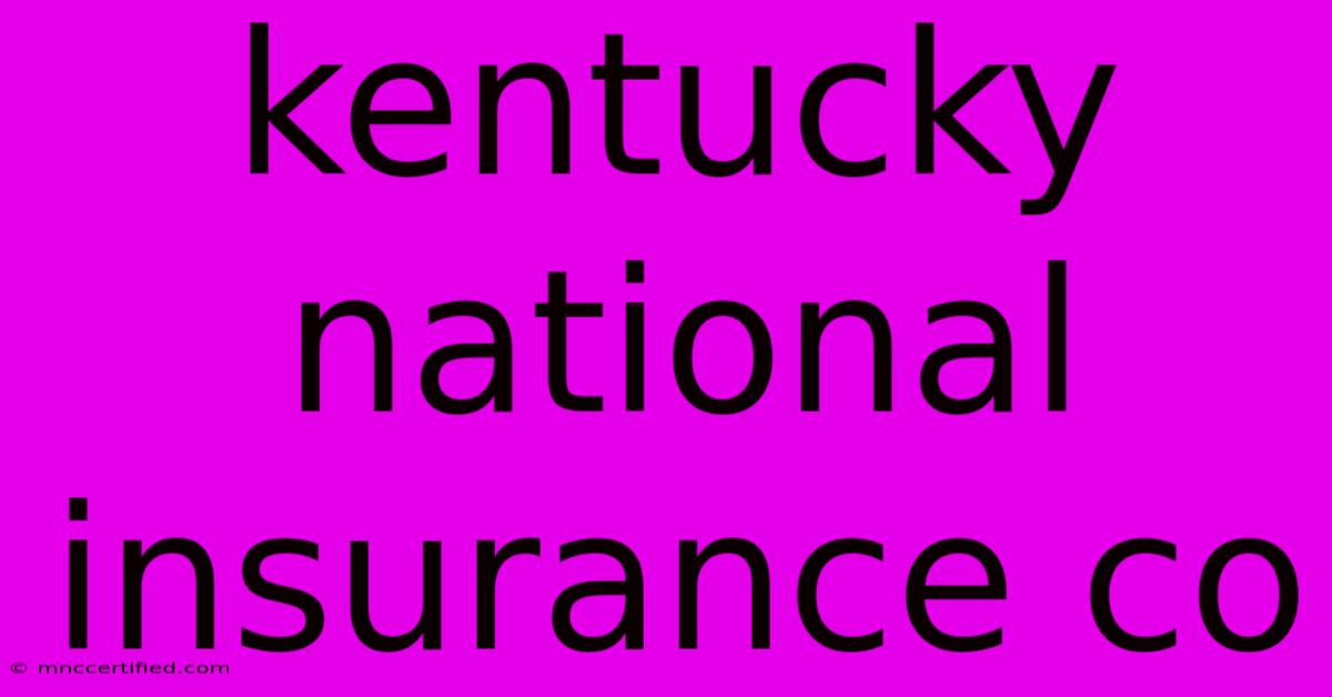 Kentucky National Insurance Co