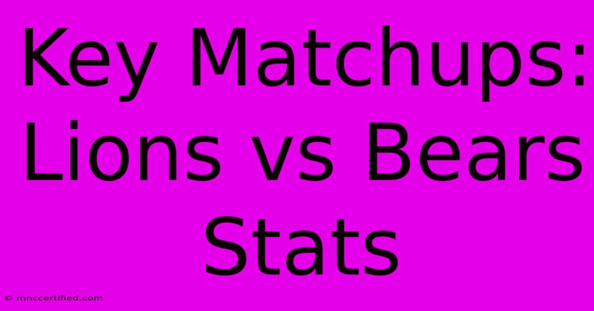 Key Matchups: Lions Vs Bears Stats