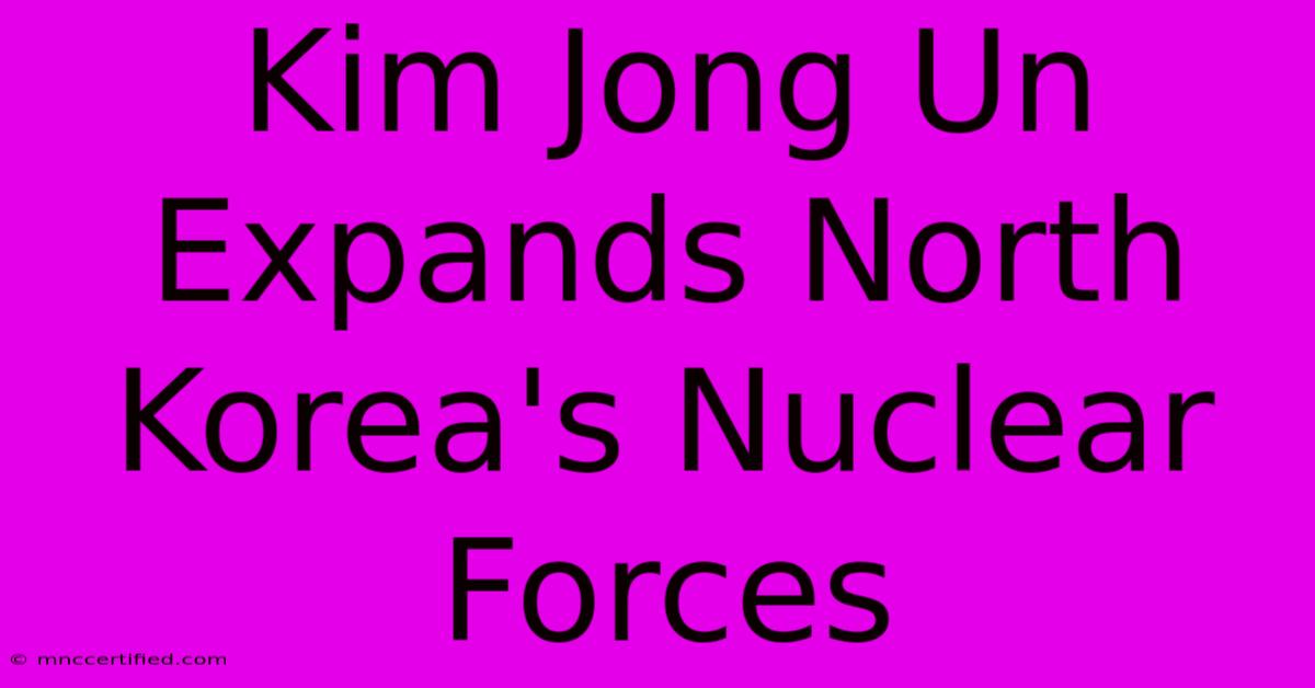 Kim Jong Un Expands North Korea's Nuclear Forces