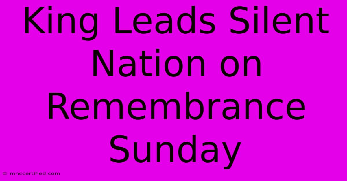 King Leads Silent Nation On Remembrance Sunday