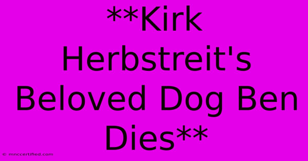 **Kirk Herbstreit's Beloved Dog Ben Dies**