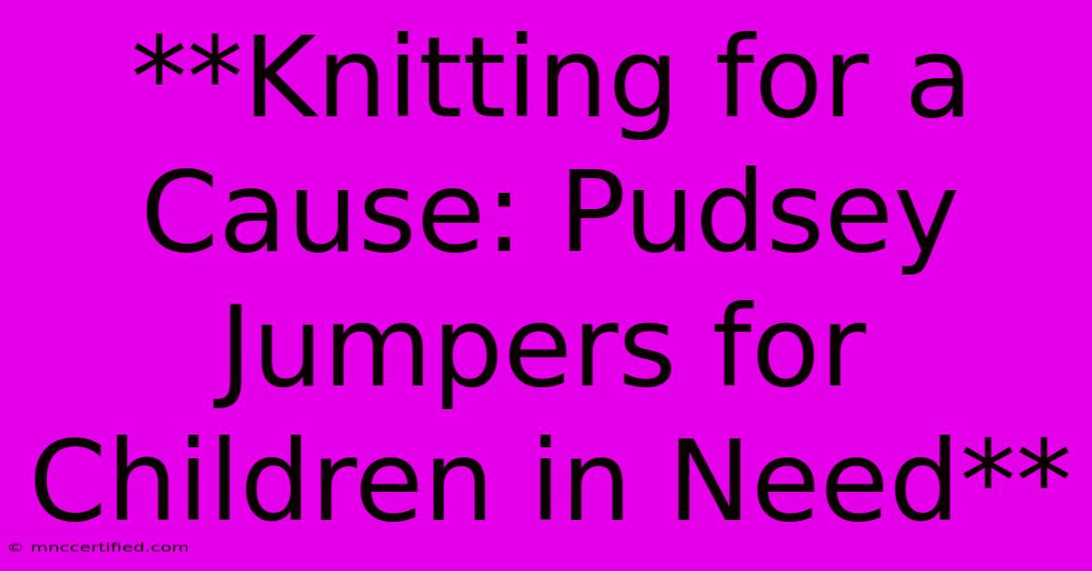 **Knitting For A Cause: Pudsey Jumpers For Children In Need**