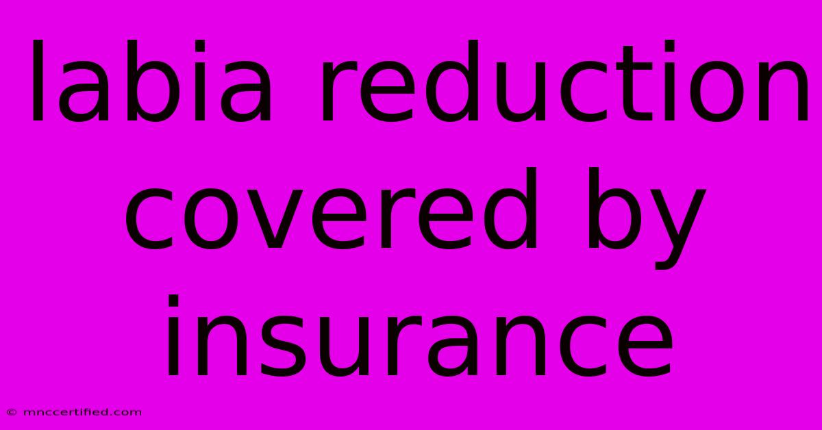 Labia Reduction Covered By Insurance