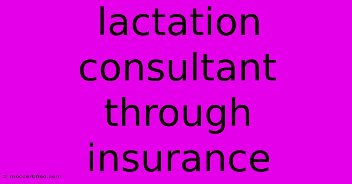 Lactation Consultant Through Insurance