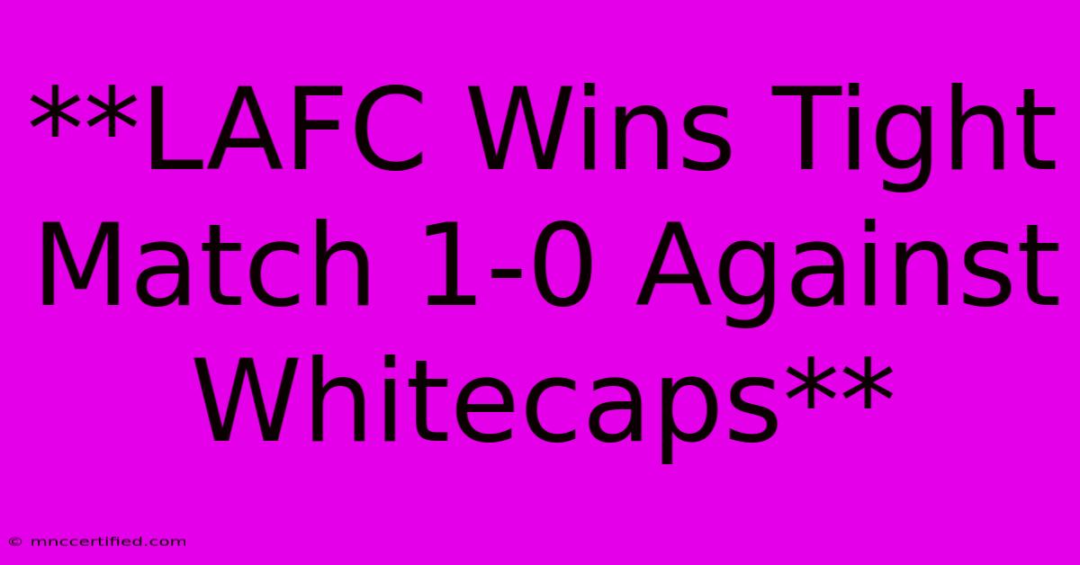 **LAFC Wins Tight Match 1-0 Against Whitecaps**